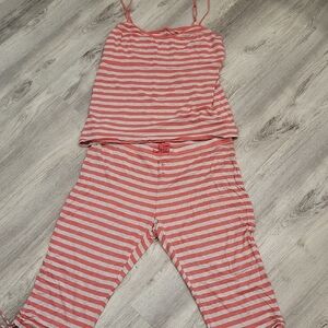 GAP Pink and White Striped Pajama Set